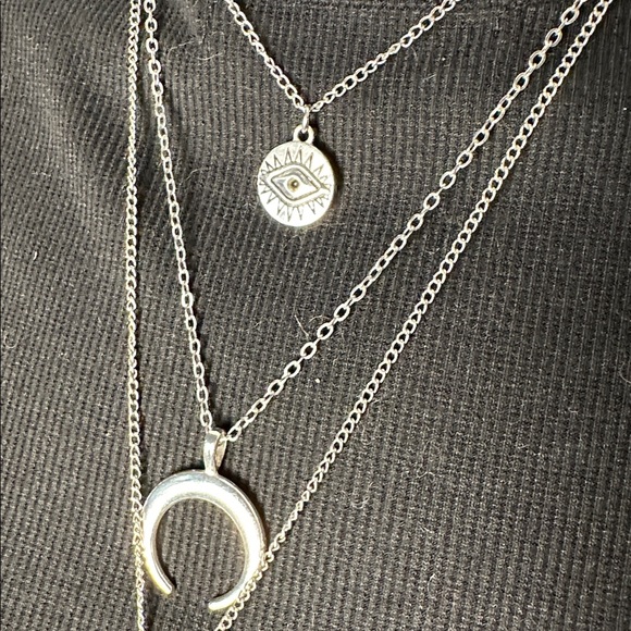 Silver Layered Necklace Set - Picture 3 of 4